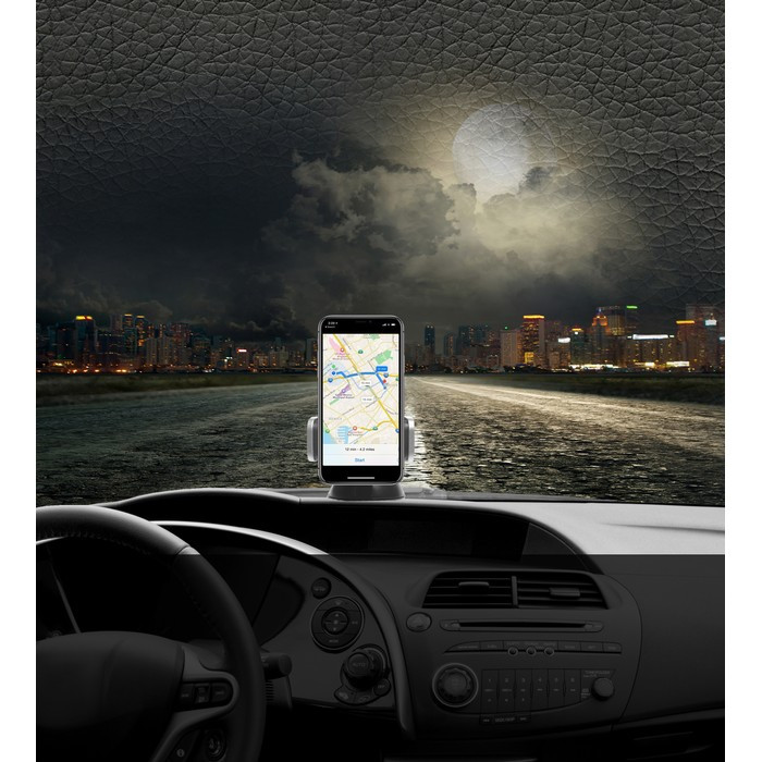 Universal Windshield & Dash Mount with Leather Accent