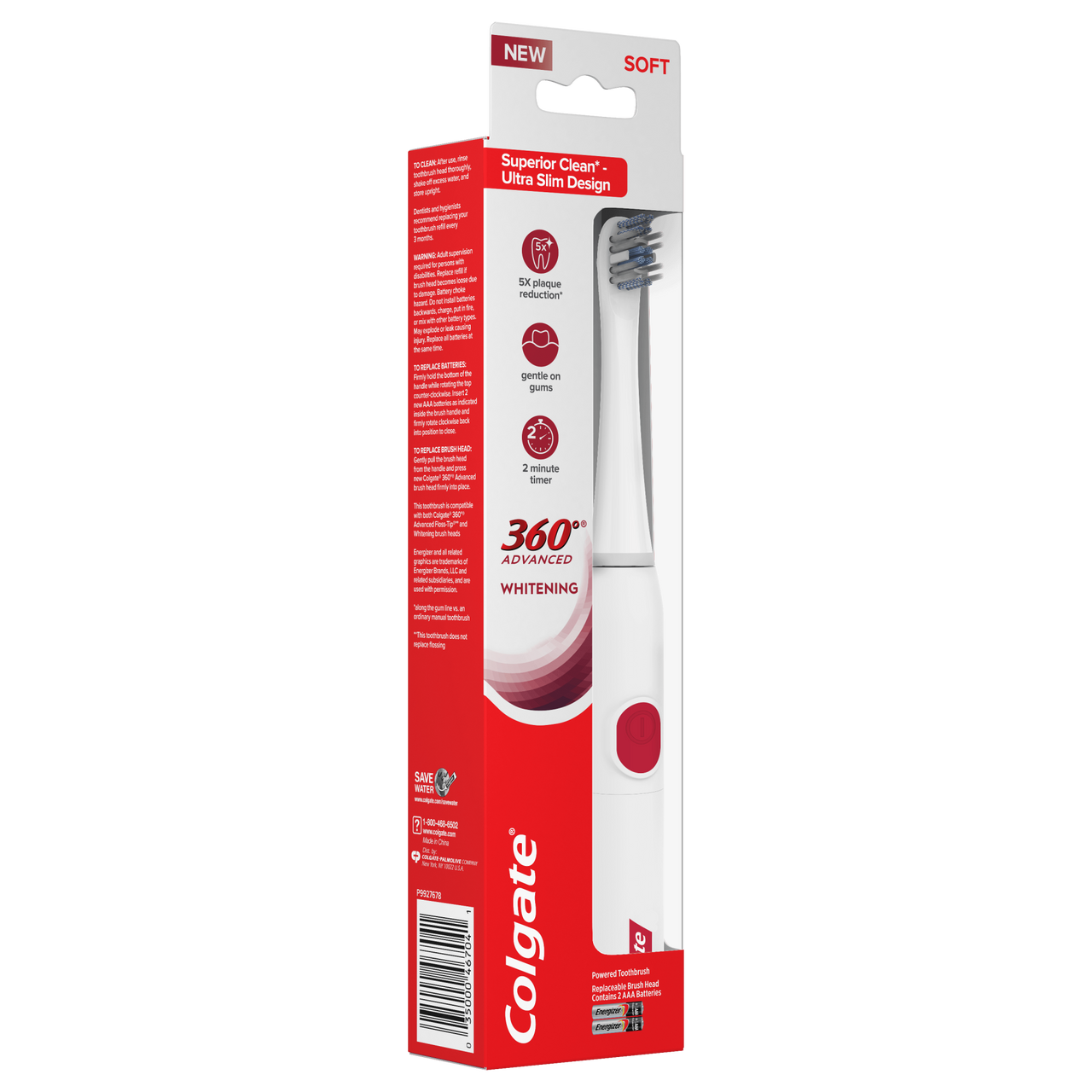 Colgate 360 Advanced Whitening Battery Powered Toothbrush