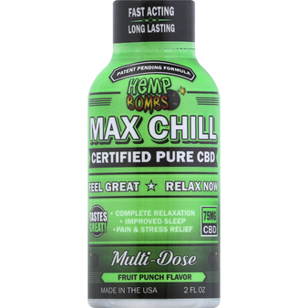 Hemp Bombs CBD, Multi-Dose, Fruit Punch, Max Chill, 2 oz
