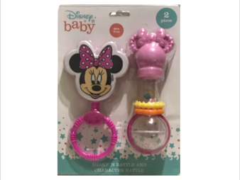 Disney Baby Shake 'N Rattle and Character Rattle, Minnie Mouse, 2-Pack