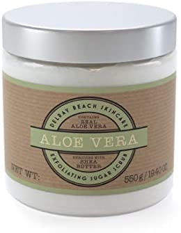 Delray Beach Skincare Aloe Vera Exfoliating Sugar Scrub Enriched with Shea Butter, 19.40 oz