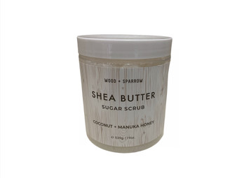 Wood + Sparrow Shea Butter Sugar Body Scrub, 19 oz