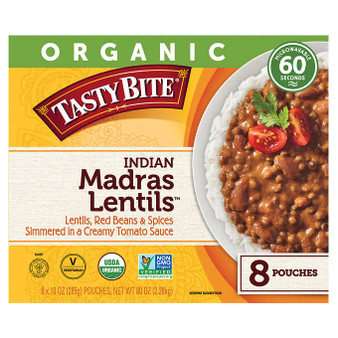 Organic Tasty Bite Indian Madras Lentils, 10 oz, 8-count