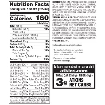 Atkins Gluten Free Protein-Rich Shake, Milk Chocolate Delight, Keto Friendly (15 pk.)