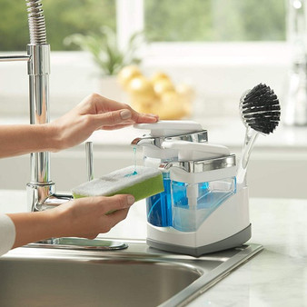 Casabella Sink Sider Duo With Sponge Storage, White