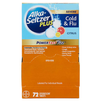 Alka-Seltzer Plus Severe Cold & Flu Powerfast Fizz, Citrus, 72-count