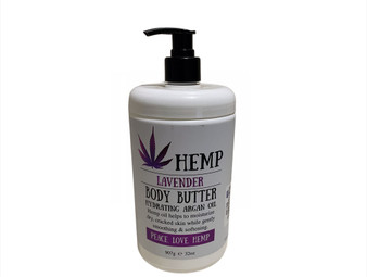 Hemp Lavender Body Butter Hydrating Argan Oil, 32 oz