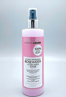 Reventin Clinical Results Instant Hydration Rosewater + Collagen Toner 8 oz New