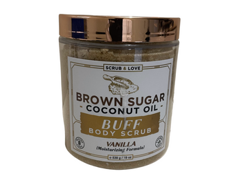 Scrub & Love Brown Sugar Coconut Oil Buff Body Scrub Vanilla, 19 oz