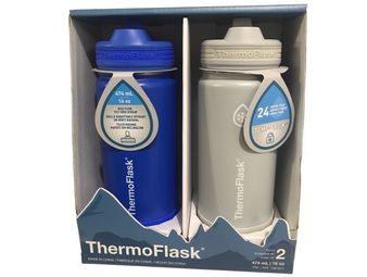 Thermoflask Stainless Steel 16 oz, 2 pack Bottles (VARIETY OF COLOR)