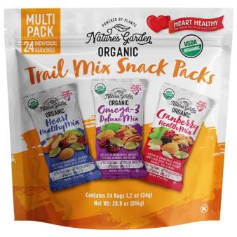 Nature's Garden Organic 816 g Trail Mix Snack Packs 28.8oz, 24 Bags