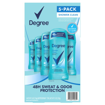 Degree Antiperspirant Deodorant, Shower Clean (2.6 oz., 5 pk.)