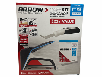 Arrow Fastener T50X Stapler Kit with Stapler Puller & 1000 Staples