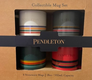Pendleton Collectible Mug Set, 4 stoneware mugs, 18 oz each