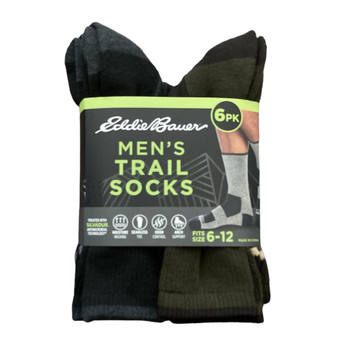 Eddie Bauer Men's 6-Pack Trail Sock
