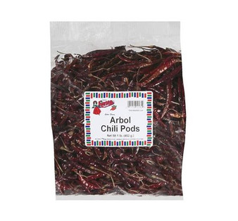 Fiesta Brand Arbol Chili Pods, 16 oz bag