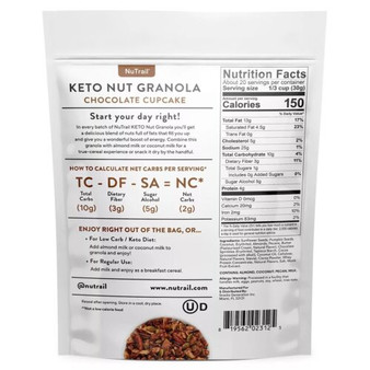 NuTrail Keto nut granola, 22 oz, chocolate cupcake