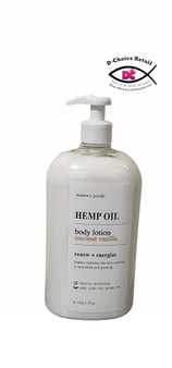 Nature's Goods Hemp Oil Body Lotion Coconut Vanilla Renew + Energize (27oz)