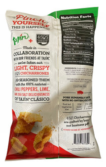4505 Meats Tajin, Chicharrones, Fried Pork Rinds, Family Size Bag, 14 Servings, 7 Ounce Bag
