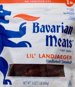 Bavarian Meats Pork Jerky Sticks Lil' Landjaeger Hardwood Smoked, 16 Ounce