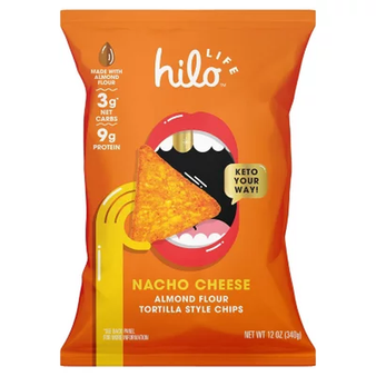 Hilo Life Almond Flour Tortilla Style Chips Nacho Cheese (12 Oz.)