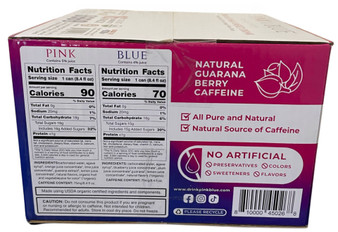 Pink & Blue Organic Vegan Energy Drink, Variety, 8.4 Fluid Ounce (Pack of 16)