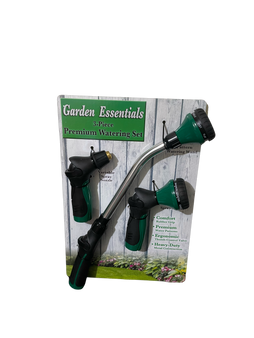 Garden Essentials 3-Pc Premium Watering Set, Green