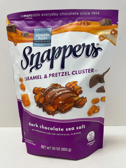 Edward Marc Chocolatier Snappers Caramel & Pretzel Clusters Dark Chocolate 30oz