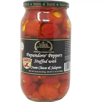 Tassos Papandoro Peppers Stuffed with Cream Cheese & Jalapeno 34.24 OZ