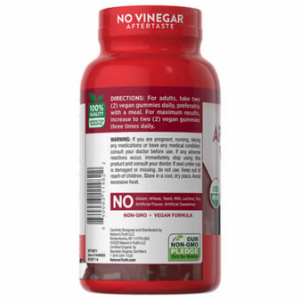 Nature's Truth USDA Organic Apple Cider Vinegar 500 mg., (120 Vegan Gummies)