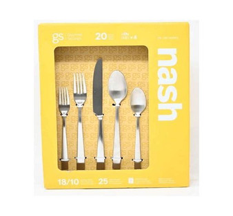 Gourmet Settings 20-Piece Nash Stainless Steel Flatware Set