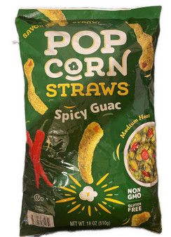 Savor the Straw Pop Corn Straws Spicy Guac 18 OZ