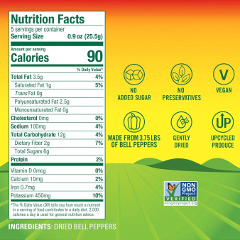 BranchOut Bell Pepper Crisps – On-the-Go Veggie Snack, 4.5 oz