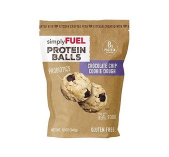 Simply Fuel Chocolate Chip Cookie Dough Protein Balls | 12 oz High‑Protein Snack