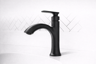 Moen Ellicott Single Handle Bathroom Faucet in Matte Black - NOB