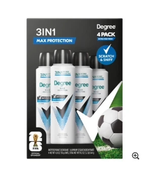 Degree 3 IN 1 Max Protection Antiperspirant Dry Spray 4 Pack 4.8oz