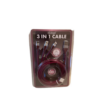 iEdge 6ft 3 in 1 Cable (Variety of Colors)