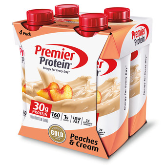 Premier Protein Shake, Peaches & Cream, 30g Protein, 11 Fl Oz, 4 Ct