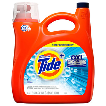 Tide Advanced Power Liquid Laundry Detergent Oxi, Original, 81 loads, 150 fl oz