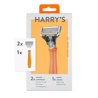 Harry's Men's Razor: Bright Orange Handle and 2 Razor Blade Refills