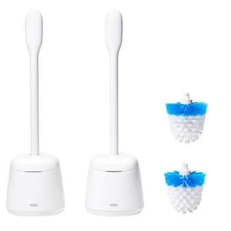 OXO Toilet Brush and Canister Set with 2 Bonus Brush Heads, 2-pack