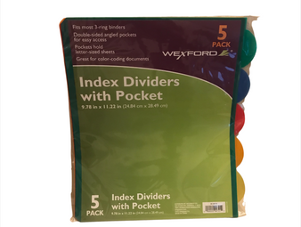 Wexford index Dividers with Pocket
