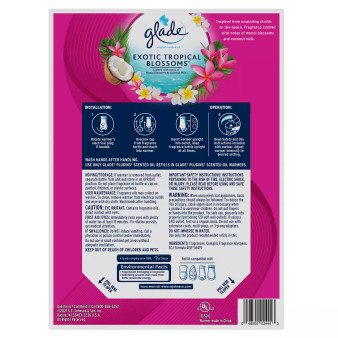 Glade PlugIns Scented Oil, Warmer + 6 Refills, Tropical Blossom