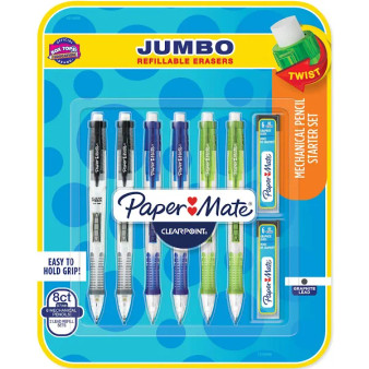 Paper Mate clearpoint #2 mechanical pencils with refillable erasers