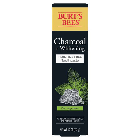 Burt’s Bees Toothpaste, Fluoride Free, Charcoal, Zen Peppermint , 4.7 oz.