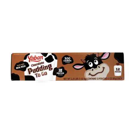 Yabon Chocolate Pudding to Go 12 pack, 3 oz each