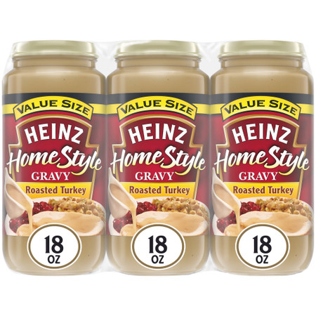 Heinz HomeStyle Roasted Turkey Gravy Value Size, 3 ct Pack, 18 oz Jars