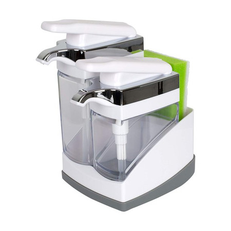 Casabella Sink Sider Duo With Sponge Storage, White Casabella Sink Sider Duo With Sponge Storage, White