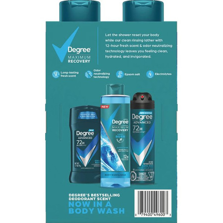 Degree Body Wash and Soak,  2-22oz pack