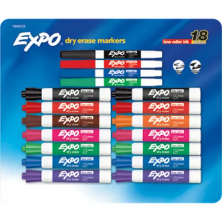 Expo Low Odor Dry Erase Assorted, 18 ct Expo Low Odor Dry Erase Assorted, 18 ct